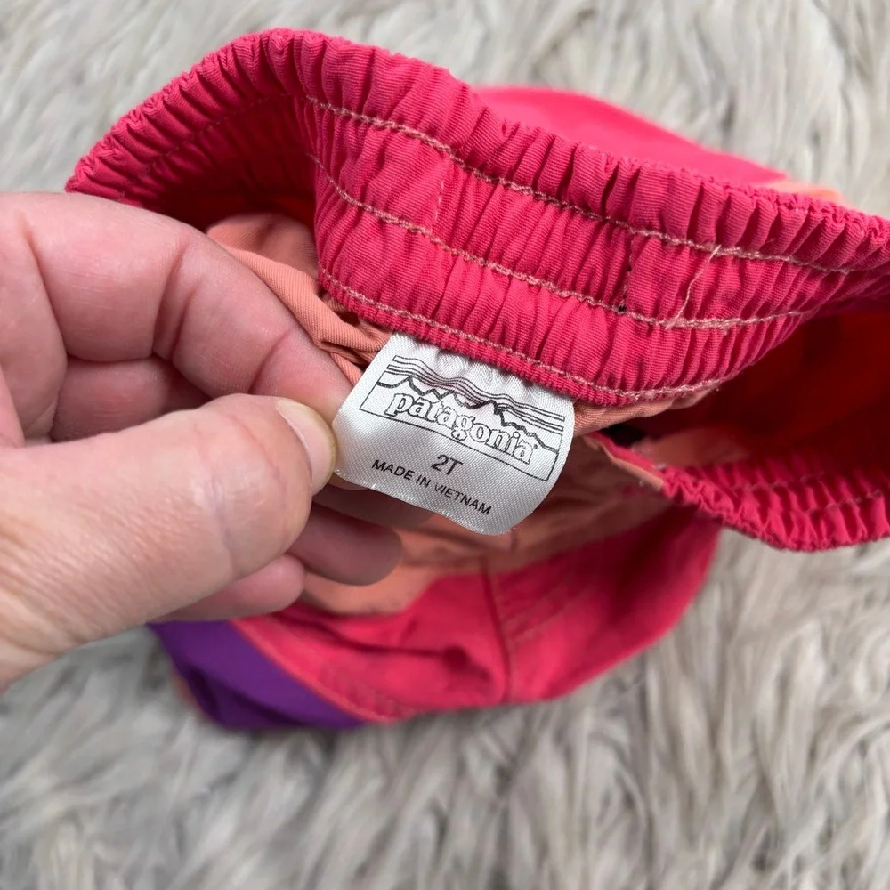 Patagonia Girls 2T Baby Boardshorts Pink Purple Stripe Sport Shorts Swim